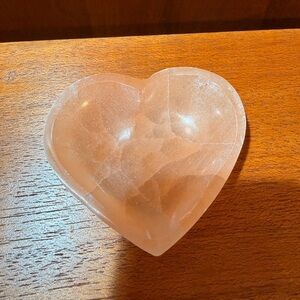 Peach Selenite Heart Bowl